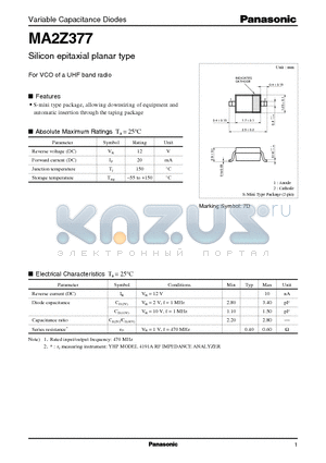 MA2Z377 datasheet - Silicon epitaxial planar type