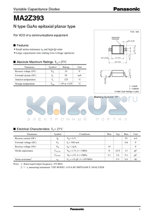 MA2Z393 datasheet - N type GaAs epitaxial planar type