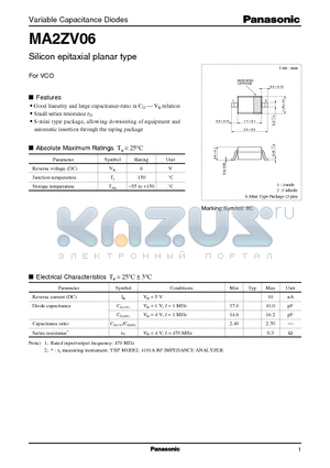 MA2ZV06 datasheet - Silicon epitaxial planar type