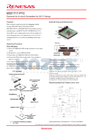 M32171T-PTC datasheet - Converter for In-circuit Connection (for 32171 Group)