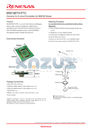 M32182T2-PTC datasheet - Converter for In-circuit Connection (for M32182 Group)