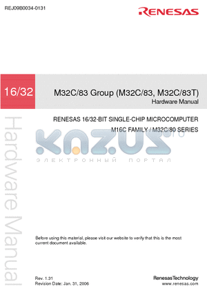 M32C83 datasheet - 16/32-BIT SINGLE-CHIP MICROCOMPUTER M16C FAMILY / M32C/80 SERIES