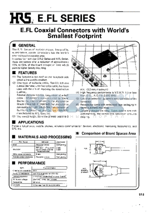 E.FL-R-1 datasheet - E.FL Coaxial Connectors with World Smallest Footprint