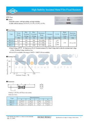 E011201 datasheet - High Stability Insulated Metal Film Fixed Resistors