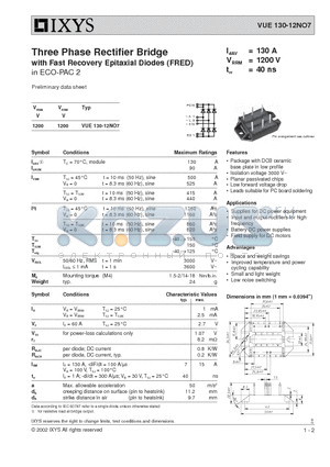 L566 datasheet - Three Phase Rectifier Bridge with Fast Recovery Epitaxial Diodes (FRED)