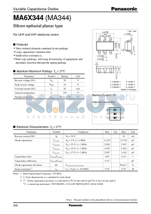 MA344 datasheet - Silicon epitaxial planar type