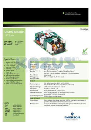 LPS103-M datasheet - Medical and ITE safeties