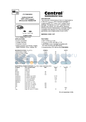 CTLT3820-M563 datasheet - SURFACE MOUNT VERY LOW VCE(SAT) NPN SILICON TRANSISTOR