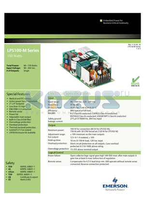 LPS104-M datasheet - 150 Watts Medical and ITE safeties