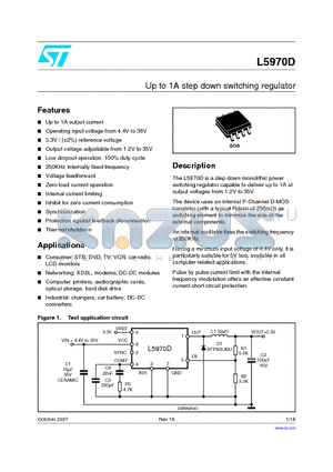 L5970D datasheet - Up to 1A step down switching regulator