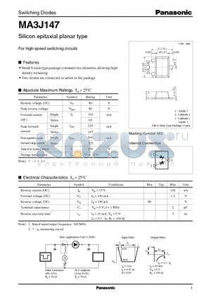 MA3J147 datasheet - Silicon epitaxial planar type