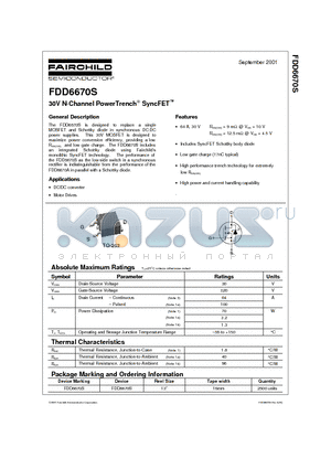 FDD6670S datasheet - 30V N-Channel PowerTrench SyncFET
