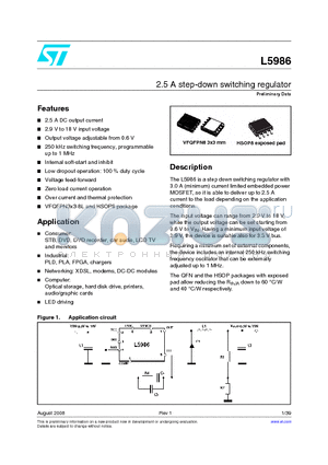 L5986A datasheet - 2.5 A step-down switching regulator