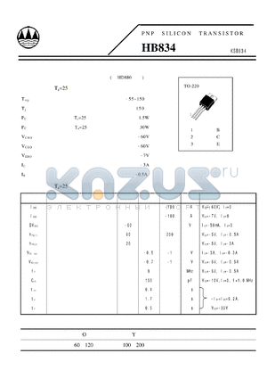 HB834 datasheet - PNP SILICON TRANSISTOR