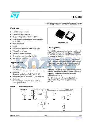 L5983 datasheet - 1.5A step-down switching regulator