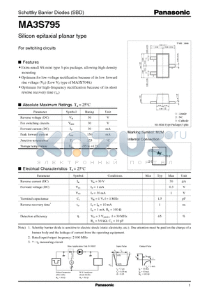 MA3S795 datasheet - Silicon epitaxial planar type