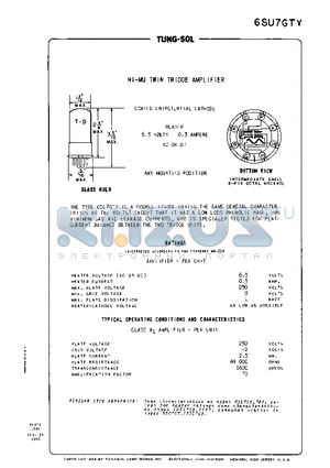 6SU7GTY datasheet - HI-MU TWIN TRIODE AMPLIFIER