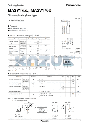 MA3V176D datasheet - Silicon epitaxial planar type