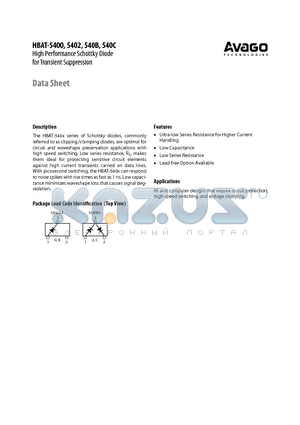 HBAT-540B-TR1G datasheet - High Performance Schottky Diode for Transient Suppression