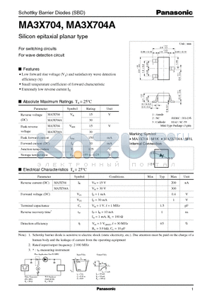 MA3X704A datasheet - Silicon epitaxial planar type