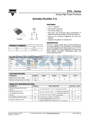 6TQ035 datasheet - Schottky Rectifier, 6 A