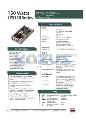 LPS155 datasheet - 150 Watts