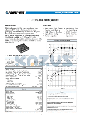 HBD060YGE-A datasheet - HBD SERIES - DUAL OUTPUT, 60 WATT