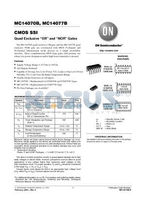 MC14070BFEL datasheet - CMOS SSI