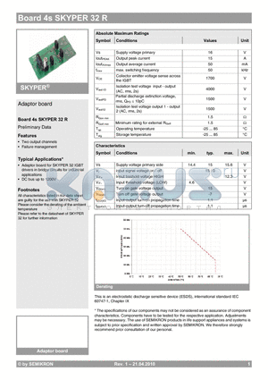 L6100161 datasheet - Board 4s SKYPER 32 R