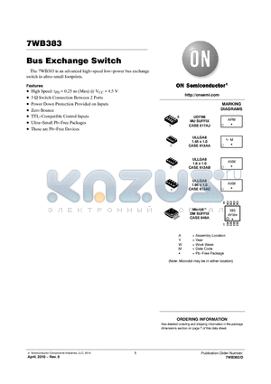 7WB383 datasheet - Bus Exchange Switch