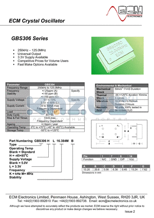 GBS306HL16.384MB datasheet - Crystal Oscillator