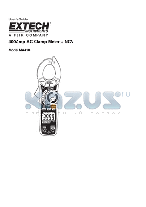 MA410 datasheet - 400Amp AC Clamp Meter  NCV