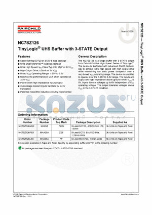 7Z26 datasheet - TinyLogic^UHS Buffer with 3-STATE Output