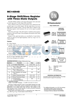 MC14094BF datasheet - 8−Stage Shift/Store Register with Three−State Outputs