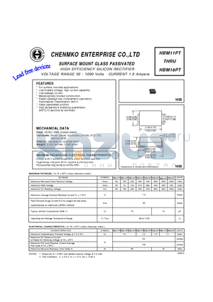 HBM13PT datasheet - HIGH EFFICIENCY SILICON RECTIFIER