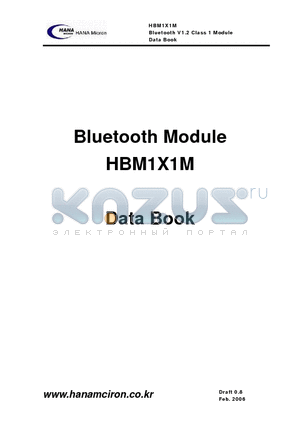 HBM1X1M datasheet - Bluetooth V1.2 Class 1 Module