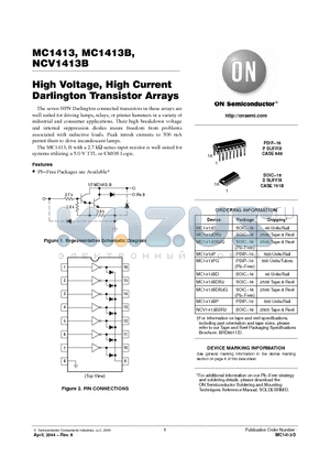 MC1413BD datasheet - High Voltage, High Current Darlington Transistor Arrays