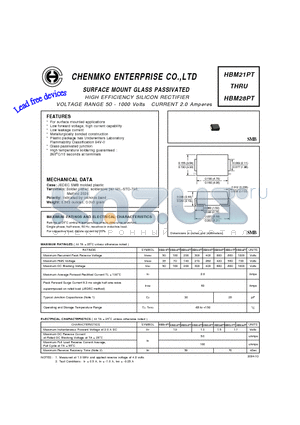 HBM27PT datasheet - SURFACE MOUNT GLASS PASSIVATED