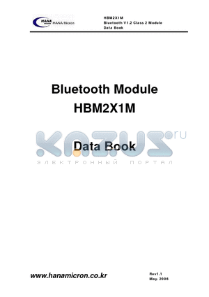 HBM2X1M datasheet - Bluetooth V1.2 Class 2 Module