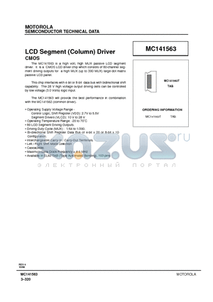 MC141563 datasheet - LCD Segment (Column) Driver CMOS
