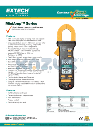 MA460+ datasheet - Dual display clamp-on multimeters