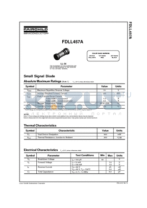 FDLL457A datasheet - Small Signal Diode
