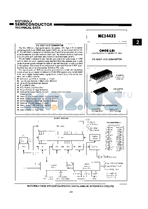 MC14175B datasheet - CMOS LSI (LOW-POWER COMPLEMENTARY MOS) 3 1/2 DIGIT A/D CONVERTER