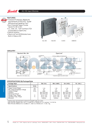 70-IDC15NP datasheet - AC/DC Input Modules