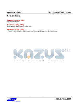 M366S1623DT0-C75 datasheet - PC133 Unbuffered DIMM