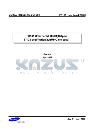 M366S1724CT0-C1H datasheet - PC100 Unbuffered DIMM(168pin) SPD Specification(128Mb C-die base)
