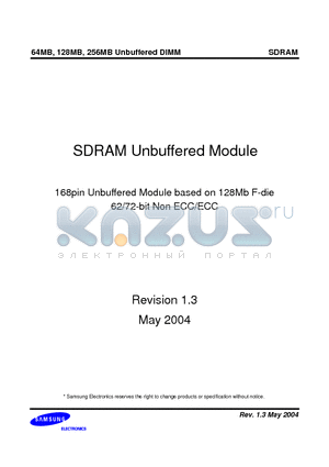 M366S1723FTU-C7A datasheet - SDRAM Unbuffered Module