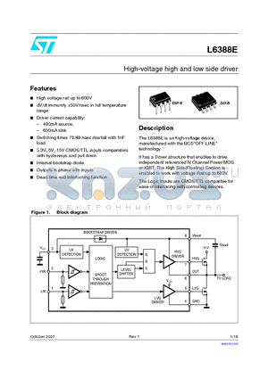 L6388ED datasheet - High-voltage high and low side driver