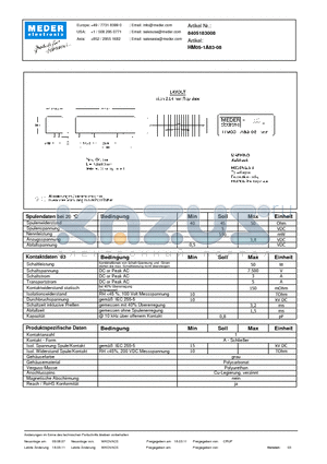 HM05-1A83-08_DE datasheet - (deutsch) HM Reed Relay