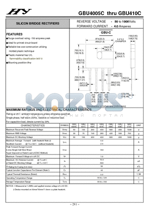 GBU404C datasheet - SILICON BRIDGE RECTIFIERS